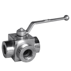 Three way forged steel ball valve